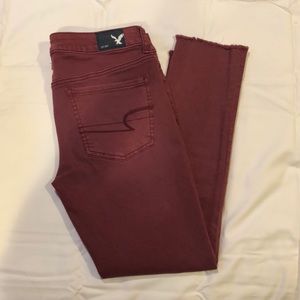 Reddish cropped jeans